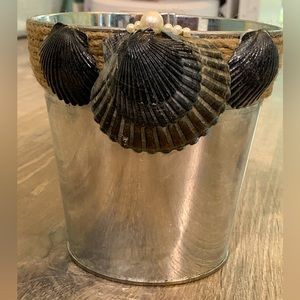 Shabby Chic Boho Shell Decor - Utensil Holder, Ice Bucket, or Vase